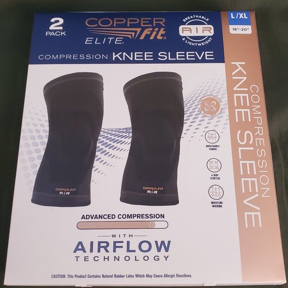 Copper Fit Elite Knee Compression Sleeve 2 Pack L/XL - Picture 1 of 5